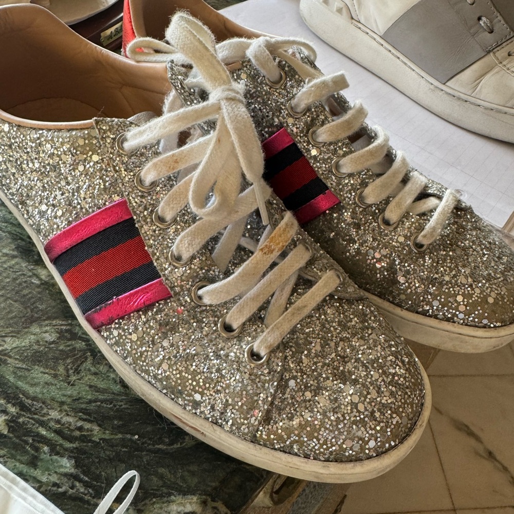 GUCCI Accent Glitter Sneakers